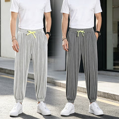 👖❄️【Cumperi 1, primești 1 gratuit】Pantaloni casual pentru bărbați, lejeri, din material ice silk, răcoroși și confortabili
