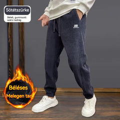 【M-5XL】Férfi meleg, lezser nadrág polár béléssel őszi/téli használatra