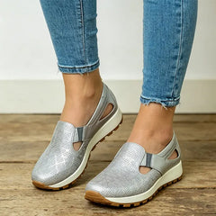 Sandale cu platformă din piele naturală, noi, 2026: design modern, cu model ajurat, talpă moale de 5 cm, confortabile și versatile (Mărimi 36-43) ✨👠