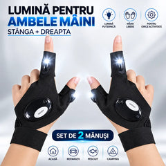 💡 Mănuși Fără Degete cu Lumini LED – Eliberează-ți Mâinile! Vizibilitate Maximă pentru Pescuit Nocturn, Reparații Auto și Activități Outdoor!