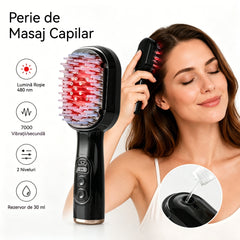 💆‍♀️ Pieptene pentru masajul scalpului, aplicator multifuncțional de uleiuri esențiale și dispozitiv pentru stimularea creșterii părului.