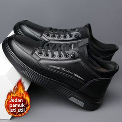 😎👍【39-44】Új férfi vízálló bőr és bársony casual pamut cipő 2025 őszére és telére.