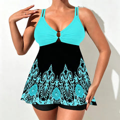 👙 【S-5XL】 Costum de baie două piese la modă cu imprimeu, mărimi mari