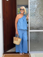 ✨Set de vară 2026, croială lejeră, material din amestec de bumbac și in 【Bluză + Pantaloni】 【S-3XL】