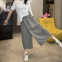 🧊👖 Pantaloni largi de vară din ice silk – moderni, răcoroși și cu efect de subțiere
