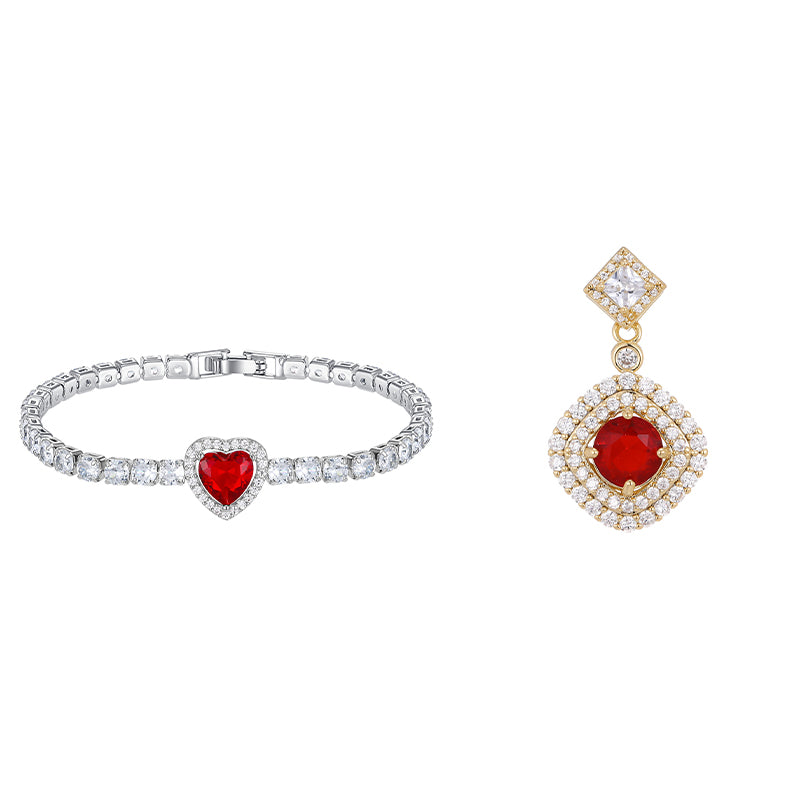 💎 [Bratară + Lănțișor] Set de bijuterii elegante și premium cu diamante