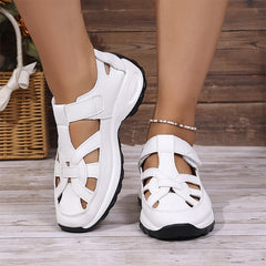 Sandale casual din piele naturală: design ajurat, talpă groasă și flexibilă, mărimi 36-43