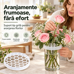 🌸 Suport de Silicon Tip Grilă pentru Aranjarea Florilor (Ofertă Limitată 1+3 CADOU – Primeti 4 Bucăți!) – Aranjamente Mfumoase, Fără Efort!