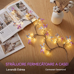 ✨ Ghirlandă Luminoasă LED Flexibilă în Formă de Liană cu Fluturi – Decorează-ți Casa cu o Atmosferă Magică și Caldă 🦋💡