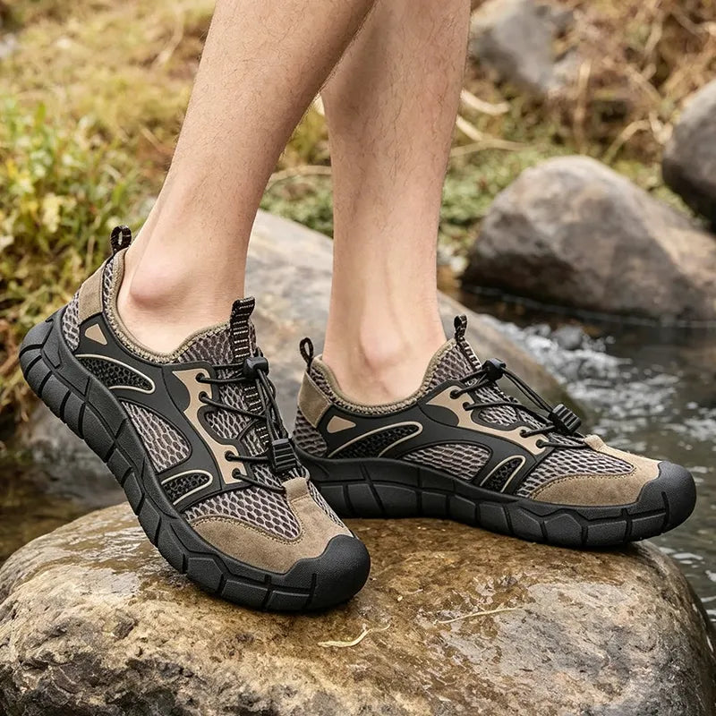 Adidași de Apă și Treking pentru Bărbați, Pantofi de Vară din Plasă Respirabilă cu Uscare Rapidă, Talpă Groasă Antiderapantă, Sandale Sport Outdoor
