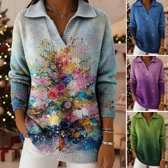 🔥 【S-5XL】✨ Női csillogó, V-nyakú hosszú ujjú felső – kényelmes, puha és elegáns, több színben