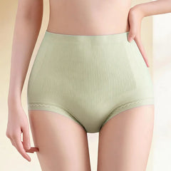 【6 buc】Set 6 Perechi Chiloți Modelatori de Damă Mărimi Mari, Talie Înaltă pentru Controlul Abdomenului, Fără Cusături, Clin din Mătase naturală, Elasticitate Ridicată, Respirabili, Textură Striată