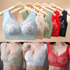🔥【3 buc】💕🎁【40kg-100kg】Sutien de mărime mare din mătase de gheață fără cusături, respirabil și reglabil