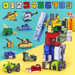 【Set de 10 piese】🎁Jucărie Robot Deformare Număr De Transformare Pentru Copii