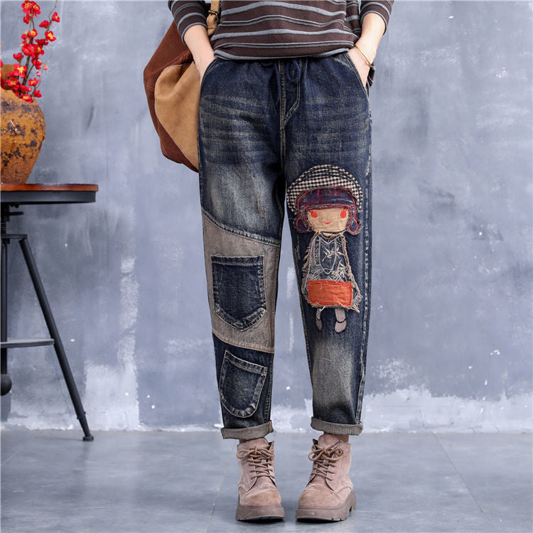 🔥【30% OFF】【S-5XL】Blugi de dama la moda cu talie elastica, la moda si comozi, multe marimi disponibile