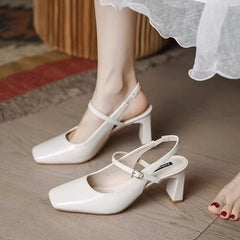 【35-42】2Pantofi tip Mary Jane 2026 din piele naturală | Toc gros 5CM + vârf pătrat | Eleganță și confort pentru zi întreagă