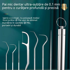 🔥🔥【Cumpără unul, primești unul gratuit】🏆 Set de 7 piese ✨ Inginerie germană de precizie! Scobitoare dentară cu vârf ultrafin de 0,1 mm pentru o curățare profundă și precisă 🦷💎