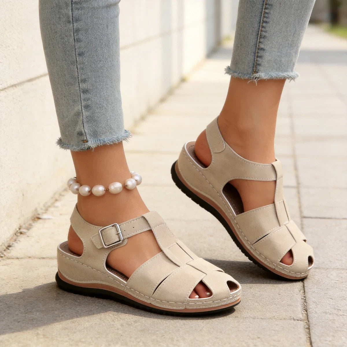 🛍️ Pas Ușor de Vară! Sandale cu Platformă Joasă, Vârf Decupat și Talpă Moale | 36-43