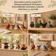 Kit de Creativitate Mărgele 3D Modele Animale, Set DIY Lucru Manual pentru Copii și Adulți, Set Complet de Confecționat Figurine