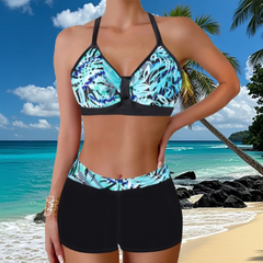 🏖️👙🌴 Set de costum de baie cu imprimeu pentru vacanță la plajă — cu uscare rapidă, confortabil și respirabil ✨