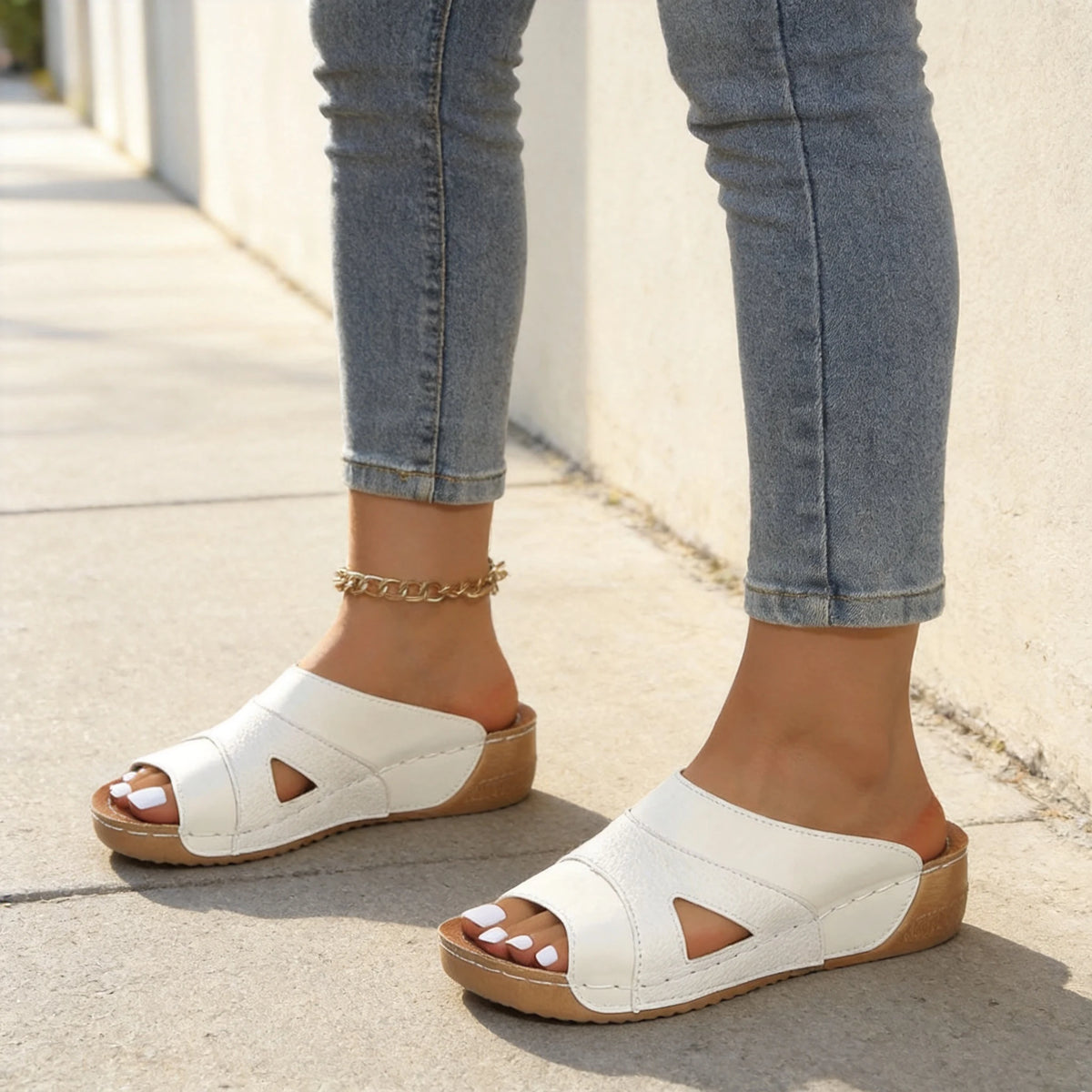 👡 Papuci de Vară Tip Roman din Piele Naturală – Talpă Platformă Moale, Design Color-Block, Stil Slip-On, Mărimi 36-43! ☀️🌾