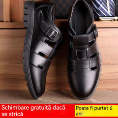 🔥【38~44】👞andale de vară pentru bărbați, casual, cu goluri din piele, pentru afaceri！