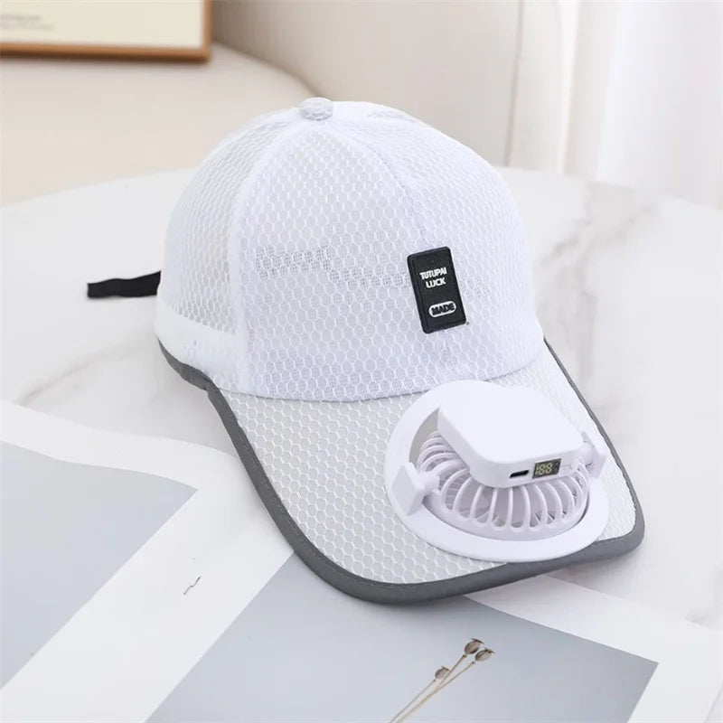 ☀️ Șapcă de Vară cu Ventilator Solar și Reîncărcabilă USB – Protecție UV, Răcorire Instantanee, Ajustabilă, 5 Culori! 🧢💨