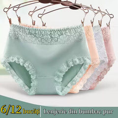🔥【Cumpără 3 și primește 3 gratis】👙Chiloți fără cusături de damă cu talie mijlocie din bumbac respirabil