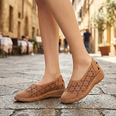 🥿 Pantofi de Vară Slip-On din Piele Naturală – Decupați și Respirabili, Talpă Anatomică Tip Pană, 5 Culori, Mărimi 35-43! ☀️✨