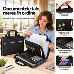🛡️ Geantă Ignifugă și Impermeabilă pentru Documente (13 Compartimente) – Protecție maximă și organizare impecabilă pentru actele tale importante! 📂✨