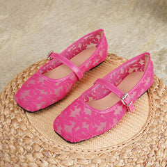 🌸【Măiestrie premium】Pantofi cu talpă moale și broderie florală 🌼