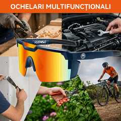 Ochelari de Protecție Multipurpose pentru Muncă și Sport – Anti-Praf, Anti-Vânt și Protecție UV400 pentru Lucrări de Tâmplărie, Bricolaj, Service Auto, Grădinărit și Ciclism