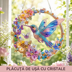 【Artă DIY 5D】Ornament Suspendat pentru Ușă din Acril cu Diamante de Cristal, Strălucire de Lux, 6 Modele cu Floarea-Soarelui și Colibri! ✨🌸