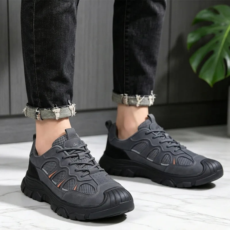 Adidași de Vară Bărbați cu Plasă Respirabilă - Pantofi Sport Casual cu Talpă Moale Ortopedică, Anti-alunecare, pentru Ameliorarea Durerilor de Picioare