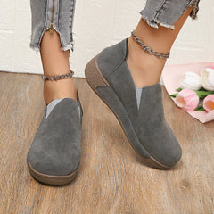 💟🔥 Női valódi bőr (nubuk hatású) casual cipő – vastag talp, kényelmes és elegáns