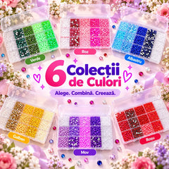💎 Set Multifuncțional de Strasuri DIY cu 15 Compartimente · Strasuri Strălucitoare · Include Adeziv B-7000 și Instrumente · Ideal pentru Huse, Pantofi, Căni și Manichiură!