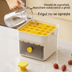 ⛱️Ofertă specială de vară ⚡Peste 50.000 de unități vândute🧊Formă dublă pentru cuburi de gheață, tip presare, cu cutie pentru tavă