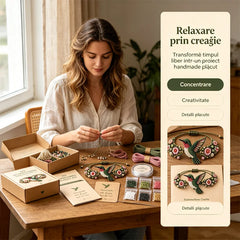 Set meșteșugit brățară DIY din mărgele cu motiv natură, conține mărgele premium, fire, ac și accesorii complete în cutie ecologică