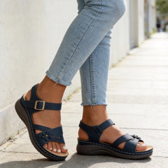 🛍️ Pas Ușor de Vară! Sandale cu Platformă de 5cm, Design Floral și Închidere Velcro | 36-43