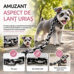【Efect Comic Garantat】Lesă Gigant Simulată din Plastic Ușor pentru Animale de Companie, Lanț Fals Oversized pentru Câini Mici și Pisici (3 Culori) ✨