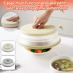 【2 buc】Capac Pliabil din Silicon TPR pentru Cuptorul cu Microunde, Anti-Stropire și Anti-Ulei, Clopot Multifuncțional pentru Încălzire și Prospețime, Economisire Spațiu
