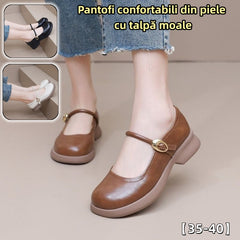 🌈【35-40】Pantofi noi pentru femei, din piele, confortabili, cu talpă moale