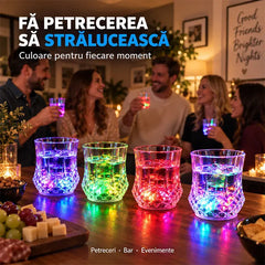 🥂 Pahare Luminoase cu Senzor de Lichid – Se Aprind Automat la Contactul cu Lichidul, Efect Multicolor și Design Elegant!
