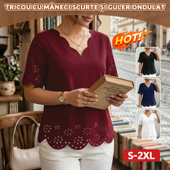 Tricou fashion 2026 de vară, cu model floral decupat