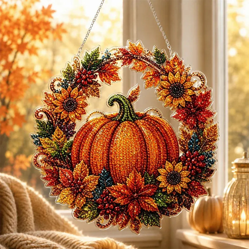 Decor Halloween fereastră DIY tablou cu diamante, 4 modele vesele, dimensiune 25×25 cm