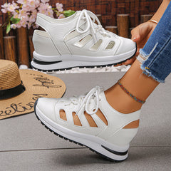 👡✨ sandale cu talpă groasă, model nou, design decupat și respirabil