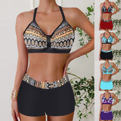 🏖️👙🌴 Set de costum de baie cu imprimeu pentru vacanță la plajă — cu uscare rapidă, confortabil și respirabil ✨