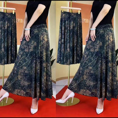 🌸👗 Fustă plisată cu imprimeu floral, talie înaltă – model nou de vară
