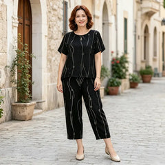 🛍️ Eleganță din In și Bumbac! Compleu Plus Size de Vară pentru Doamne, cu Pantaloni Lejeri | M-4XL