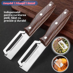 【2 buc】🔪Răzătoare și curățător de legume multifuncționale din oțel inoxidabil🧅